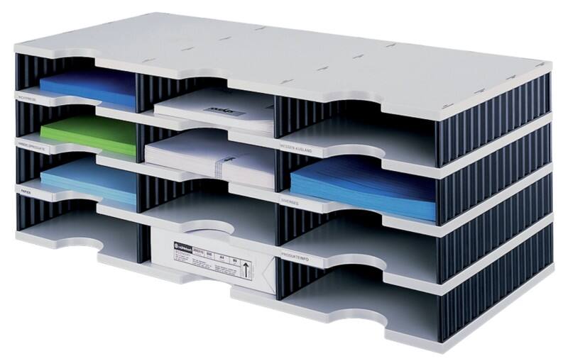 Styro styrodoc trio Sorteer station Grijs, zwart C4 Polystyreen 72,3 x 33,1 x 29,3 cm