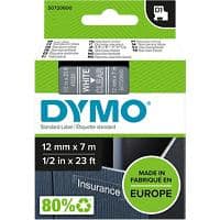 Dymo D1 S0720600 / 45020 Authentiek Labeltape Zelfklevend Wit op transparant 12 mm x 7m