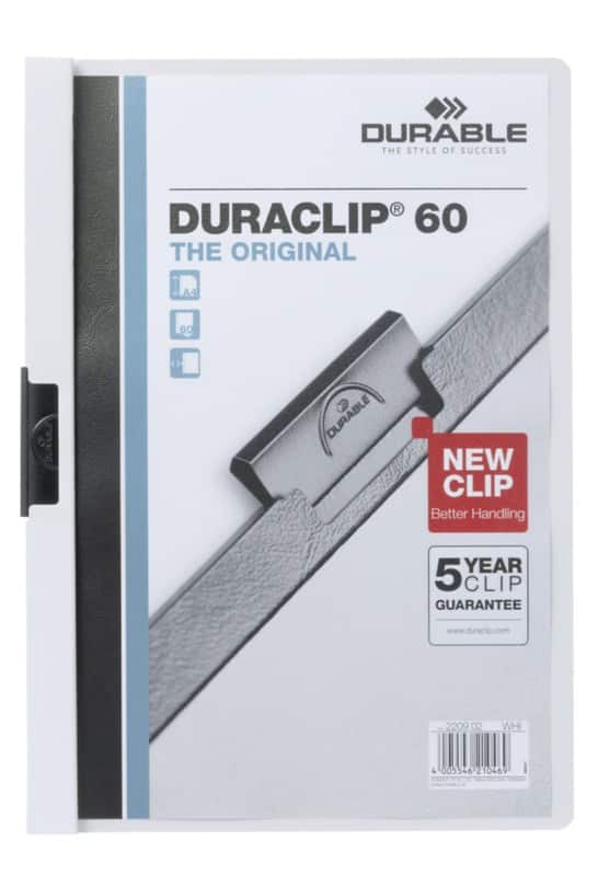 DURABLE DURACLIP Klemmap 60 Vellen A4 Wit