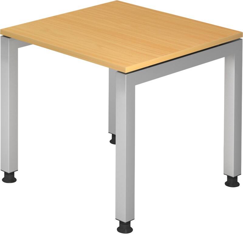 Hammerbacher J Series VJS Hoogteverstelbaar Bureau Rechthoekig Beuken 4 metalen poten 800 (B) x 800 (D) x 760 (H) mm Spaanplaat, Staal