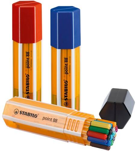 STABILO point 88 Fineliner 0,4 mm Naaldpunt Kleurenassortiment 20 Stuks