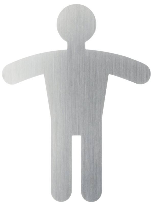 DURABLE Pictogram Herentoilet Zelfklevend RVS (Roestvrij staal) 9 x 12 cm