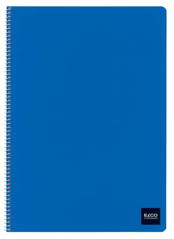 Elco Ringfix Schrijfblok A5 Geruit Spiraal gebonden Karton Blauw Geperforeerd 100 Pagina's 10 Stuks à 50 Vellen