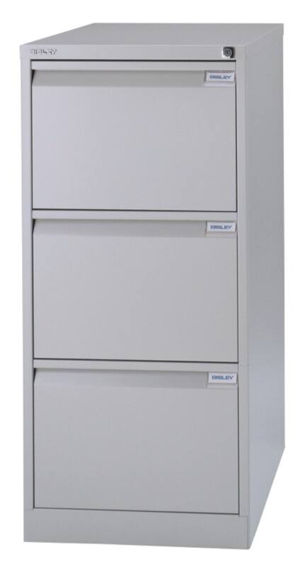 Bisley Stalen Archiefkast 3 Lades 470 x 622 x 1.016 mm Lichtgrijs