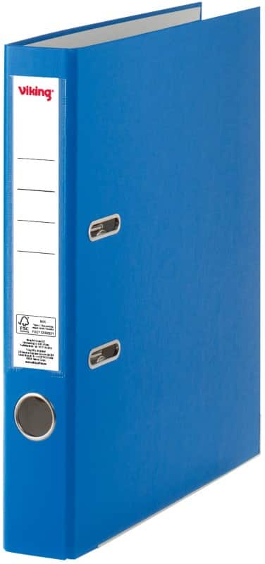Viking Smal Ordner A4 50 mm Blauw 2 Ringen Karton, PP (Polypropeen) Mat Staand
