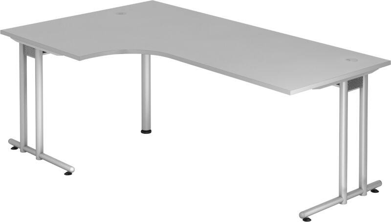 Hammerbacher Matrix VNS Niet hoogteverstelbaar Hoekbureau Vrije vorm Grijs C-Voet 2.000 (B) x 1.200 (D) x 740 (H) mm Spaanplaat, Staal