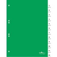 DURABLE Tabbladen Met Bijbehorende Blanco Insteekkaartjes 6210 A4 12 tabs Geperforeerd Groen 1 tot 12