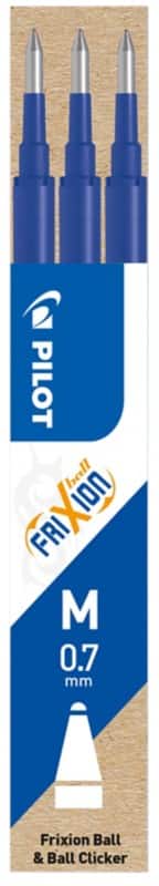 Pilot FriXion Ball Clicker Navulling voor rollerballpen 0,35 mm Medium Blauw 3 Stuks