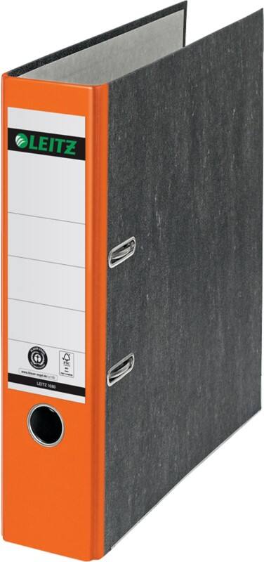 Leitz 180° Breed Ordner A4 82 mm Oranje 2 Ringen 1080 Wolkenmarmer Staand Gerecycled