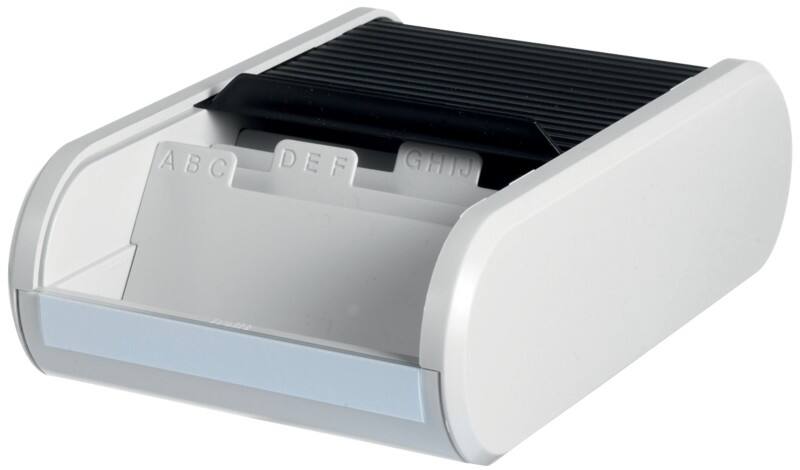 helit H6218098 Visitekaartbox Grijs, zwart A8 300 kaartjes Kunststof 13,6 x 24 x 6,7 cm