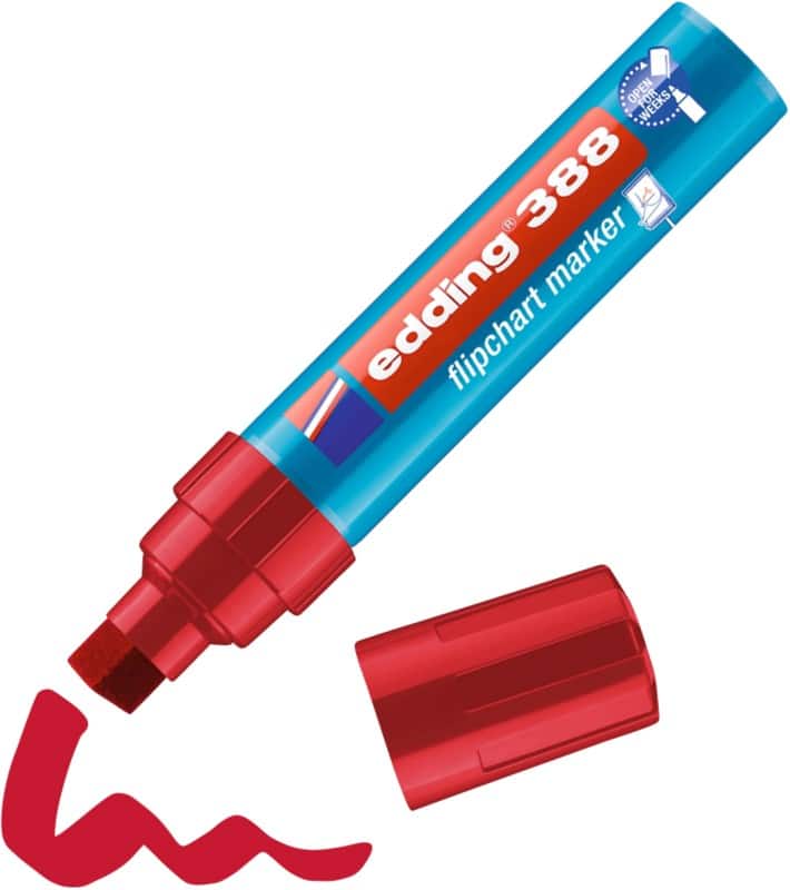 edding 388 Marker Extra breed Beitelpunt 4 - 12 mm Rood Waterbestendig