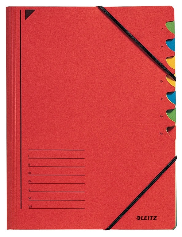 Leitz Sorteermap 3907 A4 Rood karton 7 vakken (week) 24,5 x 32 cm