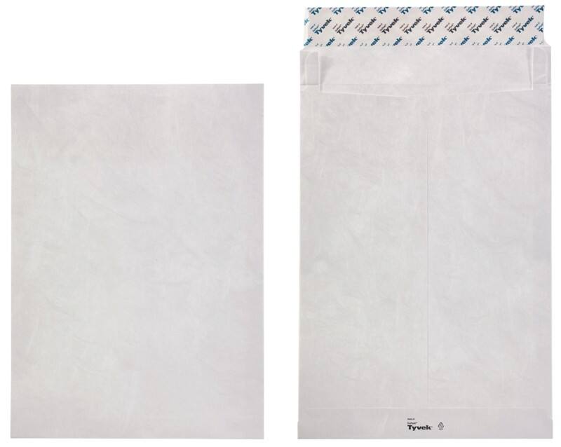 Tyvek Enveloppen Zonder Venster B4 250 (B) x 353 (H) mm Kleefstrip Wit 55 g/m² 100 Stuks