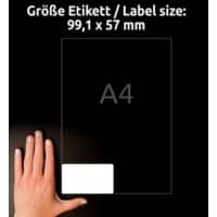 Avery Etiketten J8173-25 Klevend A4 Wit 99,1 x 57 mm 25 Vellen à 10 Etiketten