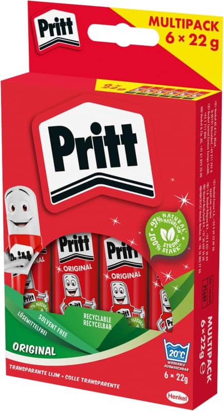 Pritt Lijmstift 22 g Transparant PK6BF 6 Stuks à 22 g