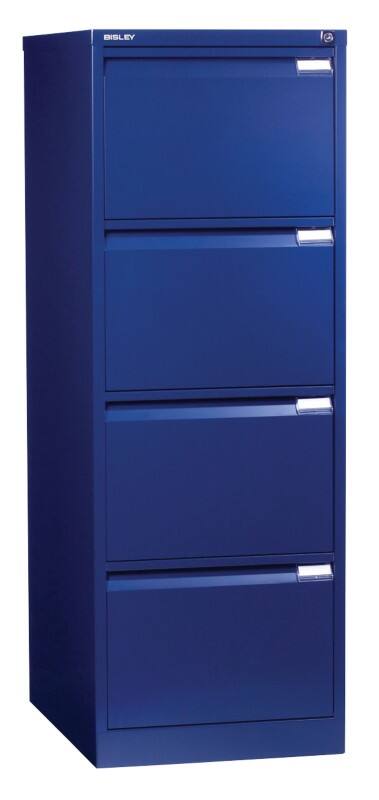 Bisley Stalen Archiefkast 4 Lades 470 x 622 x 1.321 mm Blauw