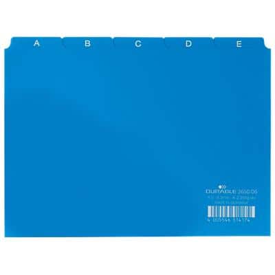 DURABLE 3650-06 Alfabetische tabbladindex Blauw A5 liggend Plastic 21 x 14,8 cm 25 Stuks