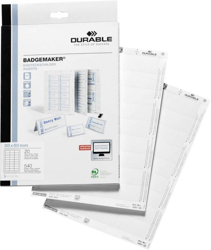 DURABLE Naamkaartjes 1451-02 6 x 3 cm 540 Stuks