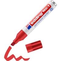 edding No. 1 Permanent marker  Breed Beitelpunt 1 - 5 mm Rood Navulbaar Waterbestending