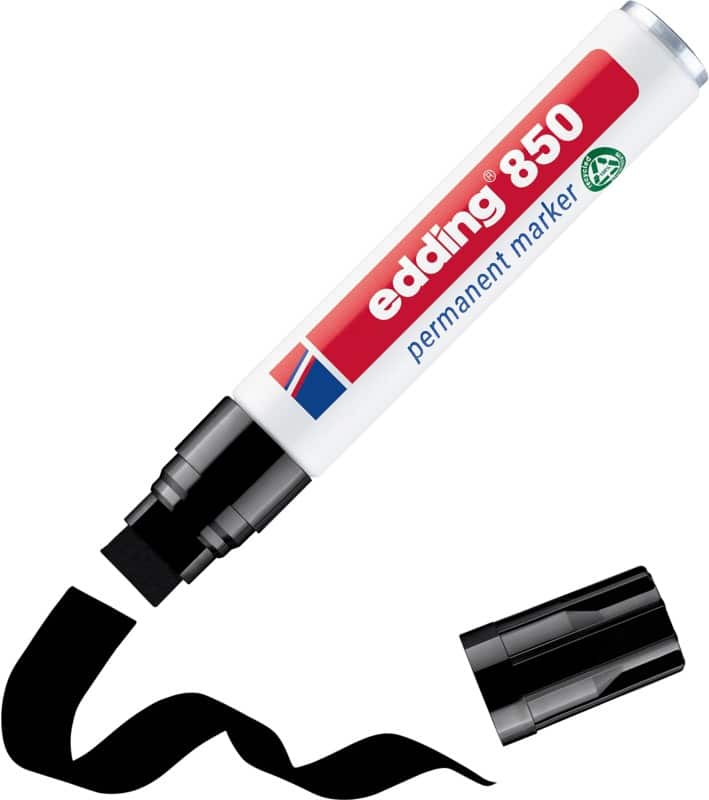 edding 850 Permanentmarker 100% Gerecycled Extra breed Beitelpunt 5 - 15 mm Zwart Navulbaar Waterbestendig