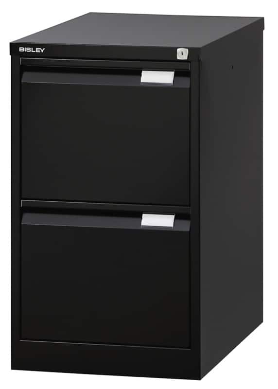 Bisley Stalen Archiefkast 2 Lades 470 x 622 x 711 mm Zwart
