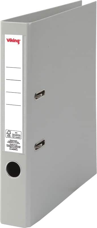 Viking Smal Ordner A4 50 mm Grijs 2 Ringen Karton, PP (Polypropeen) Mat Staand
