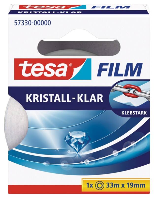 tesa Plakband tesafilm Kristal-Klar 57330 Transparant 19 mm (B) x 33 m (L) Laag Geluidsniveau