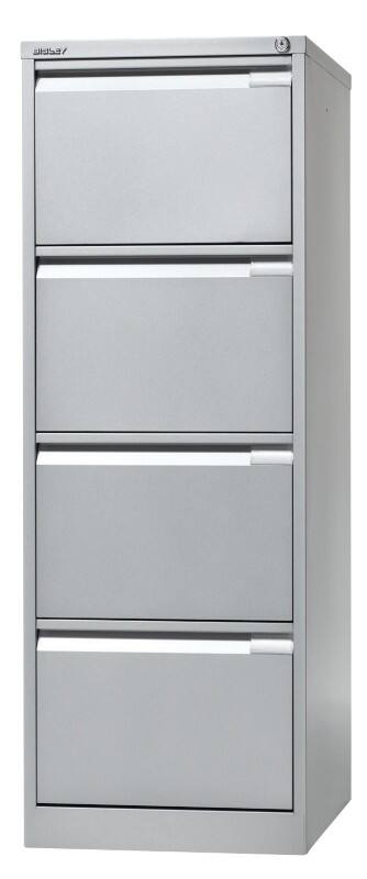 Bisley Stalen Archiefkast 4 Lades 470 x 622 x 1.321 mm Zilver