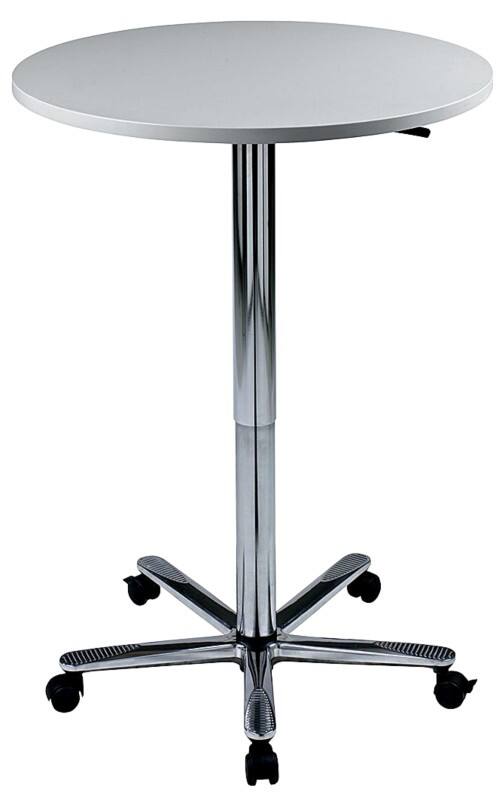 Hammerbacher VST Hoogteverstelbaar Statafel Grijs Stervoet metaal 800 (B) x 800 (D) x 1.140 (H) mm Spaanplaat, Kunststof, Aluminium