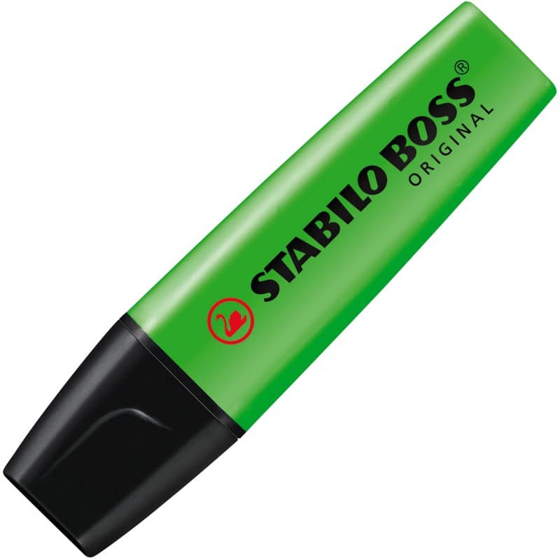 STABILO BOSS ORIGINAL Tekstmarker Groen Breed Beitelpunt 2 - 5 mm Navulbaar