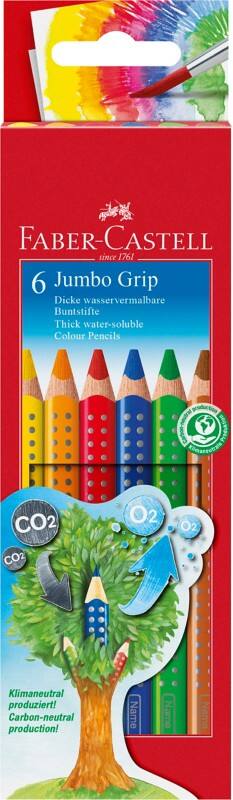Faber-Castell Jumbo Grip Kleurpotloden Kleurenassortiment 6 Stuks