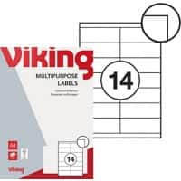 Viking Multifunctionele etiketten  4335831 Zelfklevend Wit 105,0 x 39,0 mm 100 Vellen met 14 Etiketten