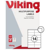Viking Multifunctionele etiketten  4335831 Zelfklevend Wit 105,0 x 39,0 mm 100 Vellen met 14 Etiketten