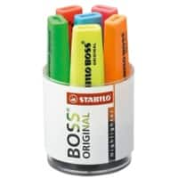 STABILO BOSS ORIGINAL Tekstmarker Kleurenassortiment  Breed Beitelpunt 2 - 5 mm Navulbaar 6 Stuks