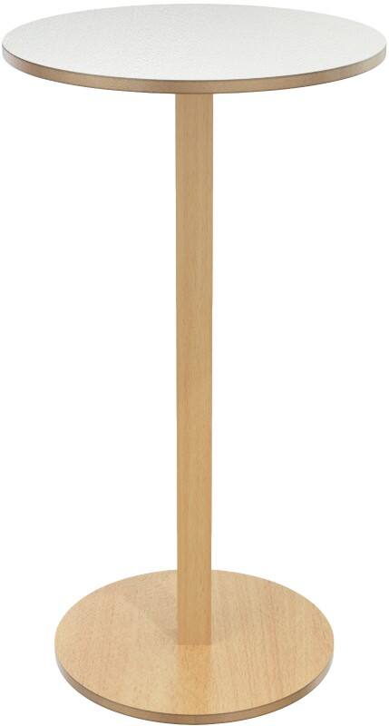 meet powered by PAPERFLOW Ronde houten statafel met wit gefineerde MDF Top 600 x 600 x 1100 mm