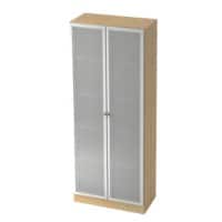 Hammerbacher Kast Gemelamineerde spaanplaat 5 Planken 800 x 420 x 2.004 mm Ahorn Bruin, zilver