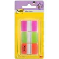 Post-it Durable Indexen Rechthoekig 2,54 x 3,81 cm Kleurenassortiment Strong 3 Stuks à 22 Strips