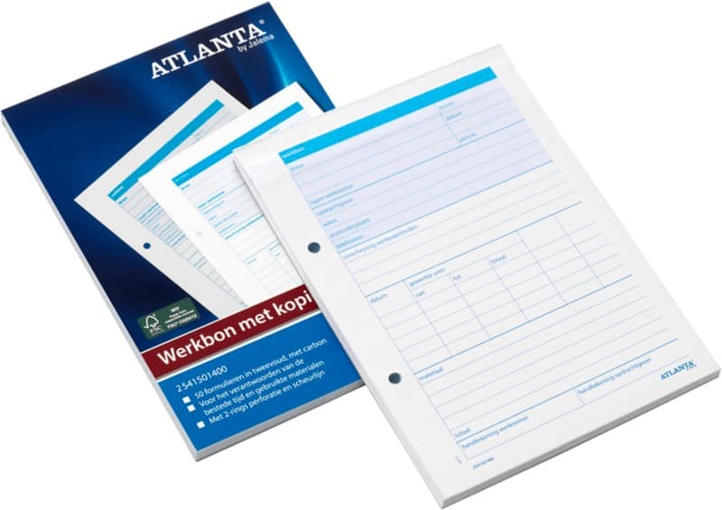 Djois Atlanta A5415-014 Kasboek Wit A5 70 g/m² 2  à 50 Vellen