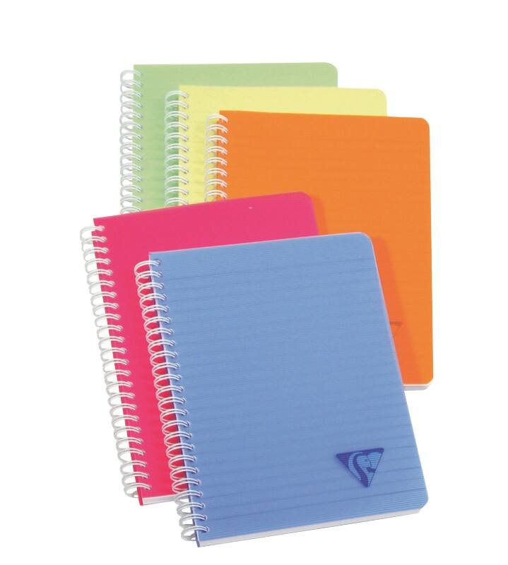Clairefontaine Linicolor Schrijfblok A5 Gelinieerd Spiraal gebonden PP (Polypropeen) Kleurenassortiment 180 Pagina's 90 Vellen