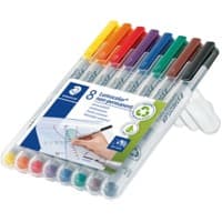 STAEDTLER Lumocolor 316 Overheadmarker 97% gerecycled Fijn Ronde punt 0,6 mm Kleurenassortiment Navulbaar 8 Stuks