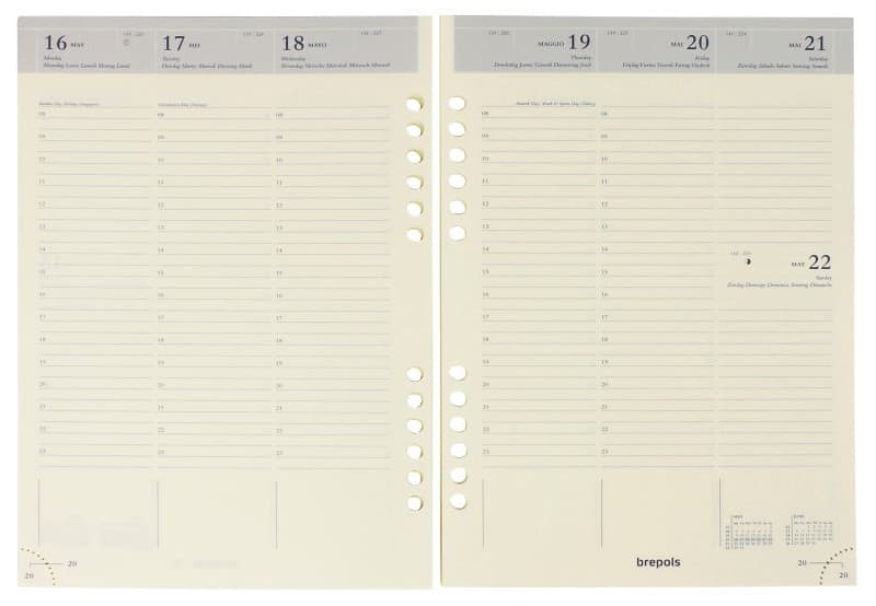 Brepols Agenda-navulling A5 1 Week per 2 pagina's 2026 Crème