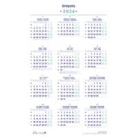 Brepols Jaarplanner 2025 1 Jaar per pagina Duits, Engels, Frans, Nederlands 60,5 (B) x 0,1 (D) x 40 (H) cm Wit