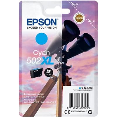 Epson 502XL Origineel Inktcartridge C13T02W24010 Cyaan