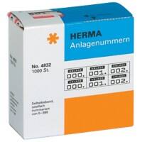 HERMA Nummeretiketten 4832 Klevend Rood 15 x 22 mm  1000 Vellen à  Etiketten