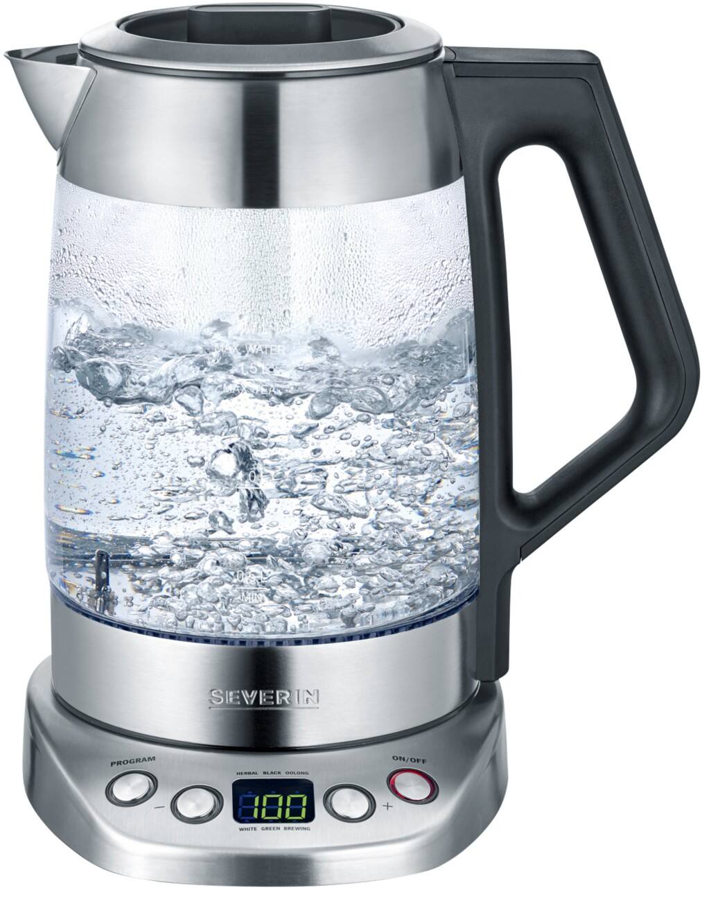 SEVERIN Thee- en waterkoker Zilver 1,7 l Roestvrijstaal, glas 300 W WK 3479