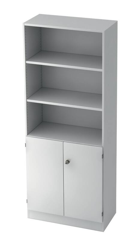 Hammerbacher Kast Gemelamineerde spaanplaat 4 Planken Afsluitbaar 800 x 420 x 2.004 mm Wit