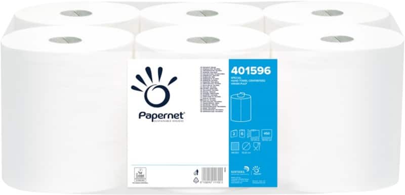 Papernet Special Handdoeken Centerfeed Wit 2-laags 401596 6 Rollen à 137 m