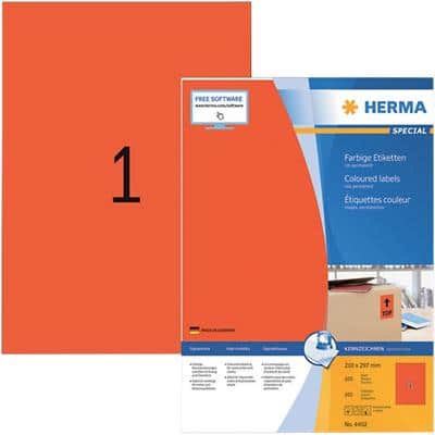 HERMA Multifunctionele Etiketten Superprint Rood Rechthoekig 100 Etiketten per pak