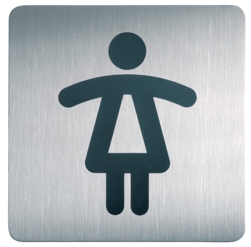 DURABLE PICTO Pictogram toilet Damestoilet Zelfklevend RVS (Roestvrij staal) 15 x 15 cm 4956