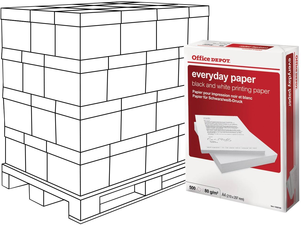 Office Depot print-/ kopieerpapier Wit A4 80 gram 240 Stuks à 500 vellen